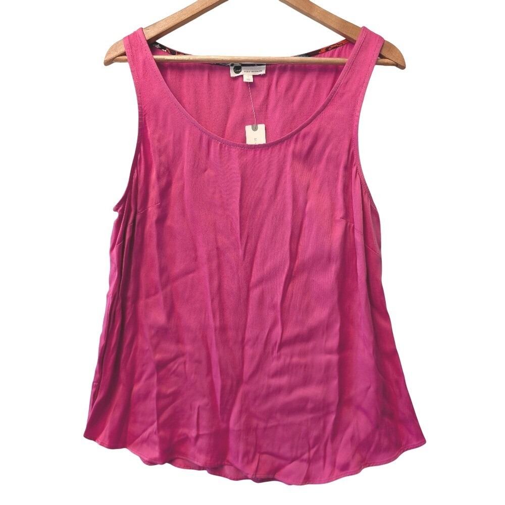 Anthropologie Floreat Pink Viscose Scoop Neck Sleeveless Tank Top Blouse Large